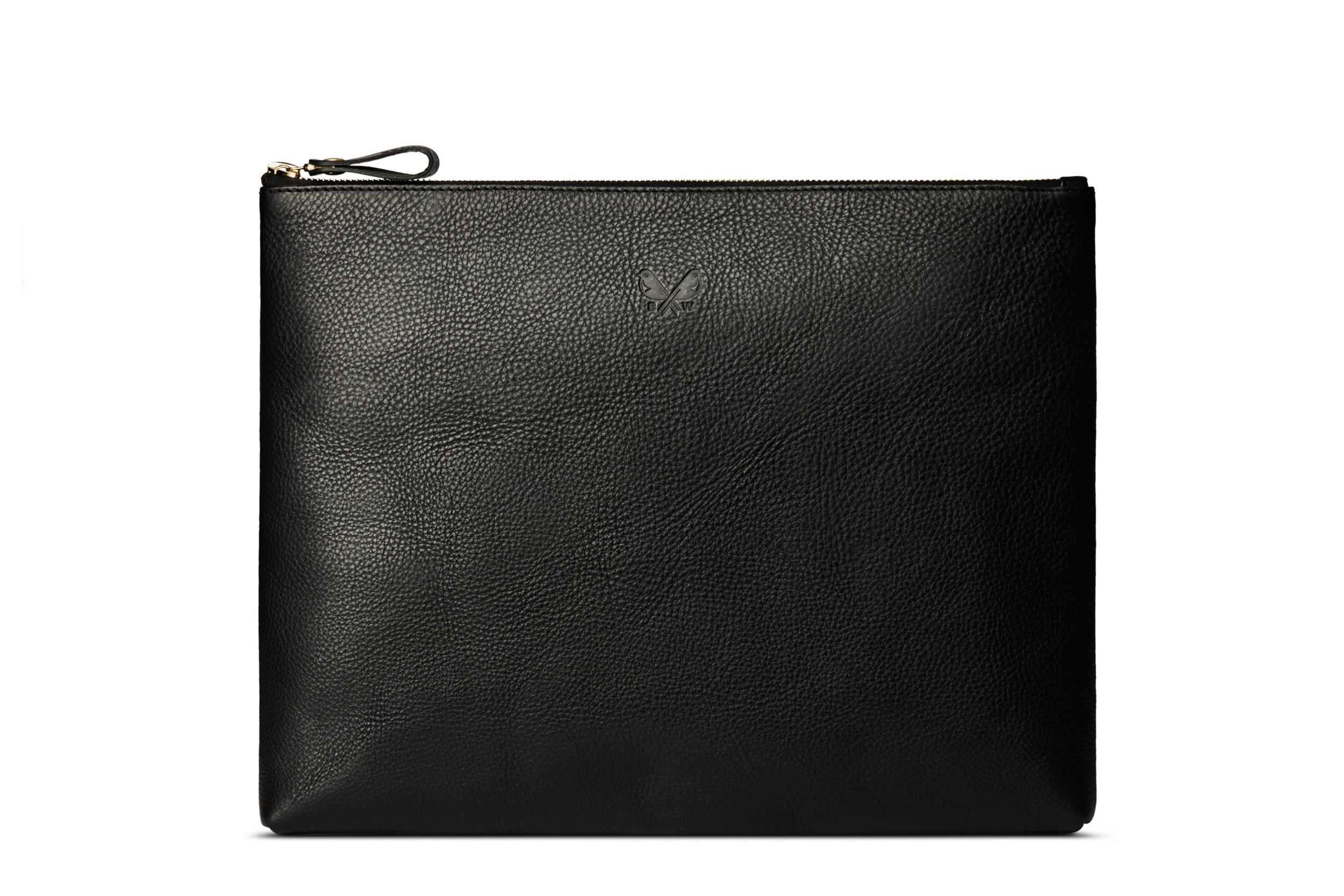 Black leather pouch online clutch