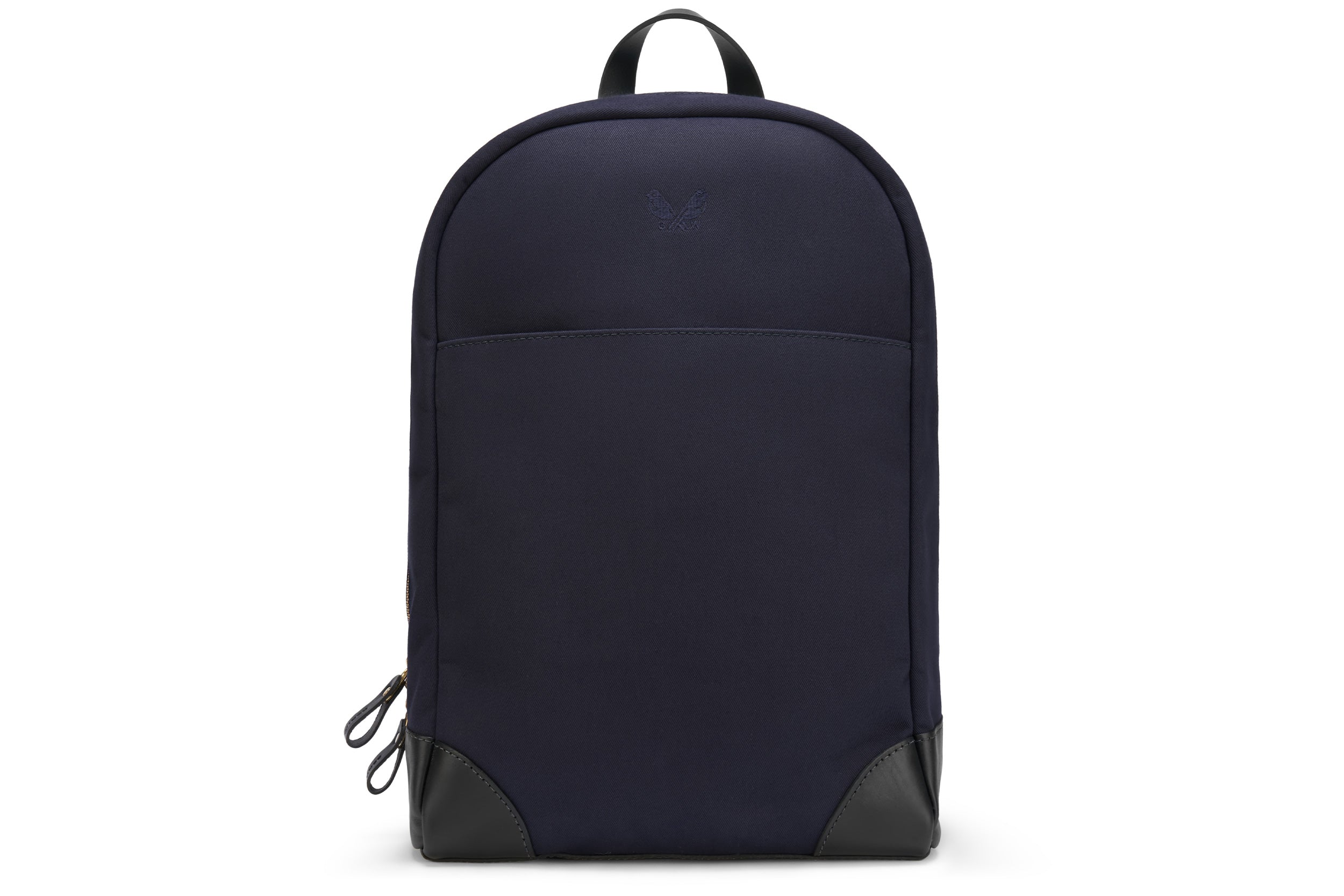 Suede-Trimmed Full-Grain Leather Backpack
