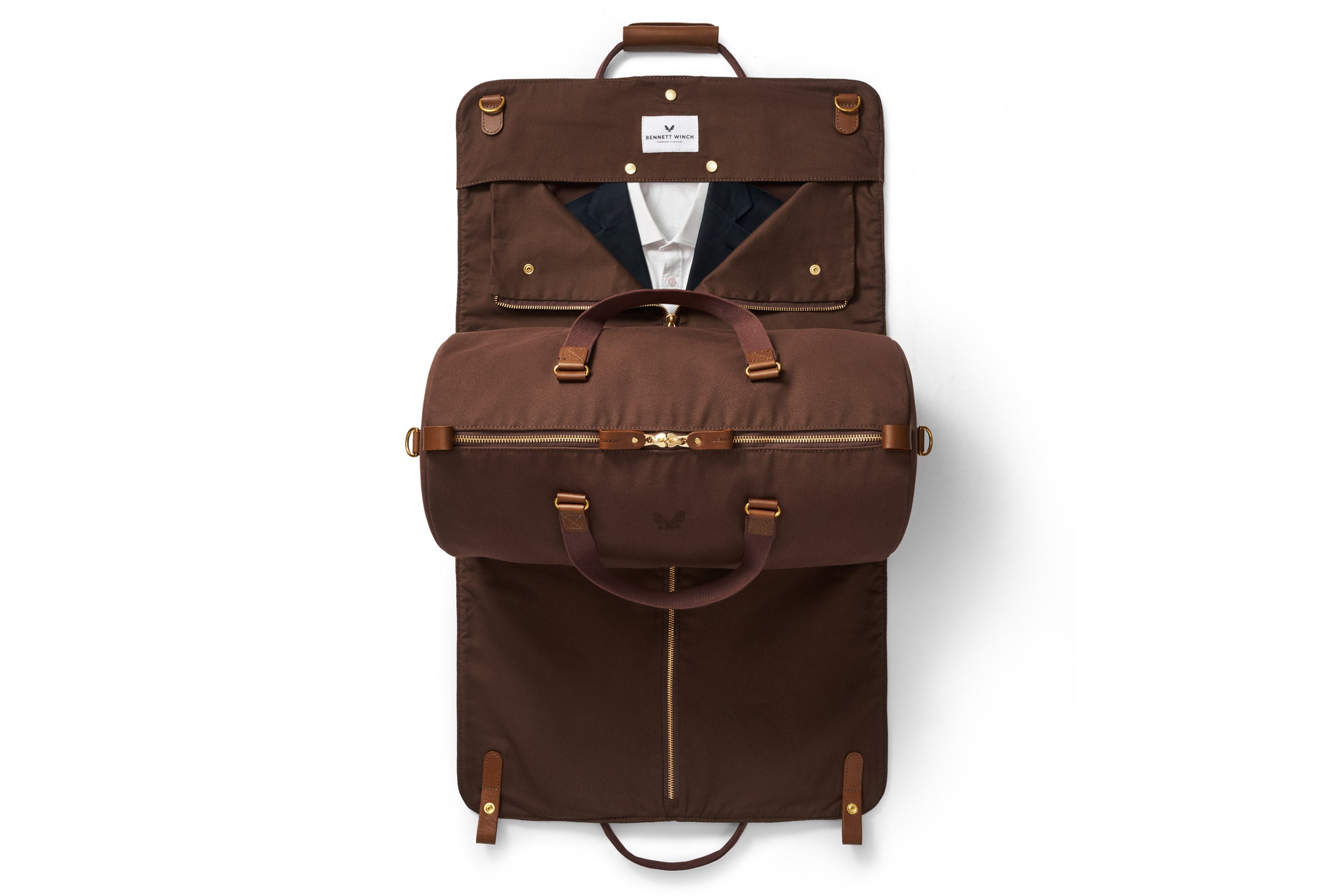 Brown Suit Carrier Holdall | Canvas Holdall Bag | Bennett Winch